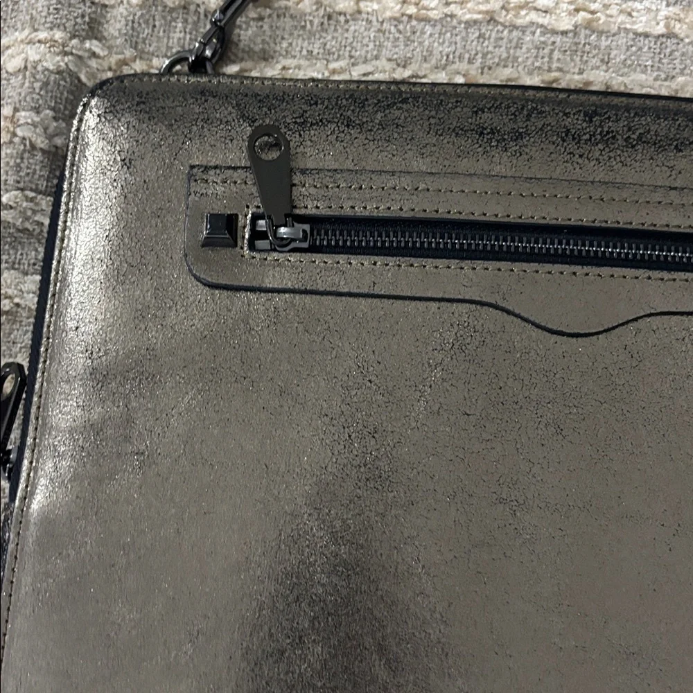 Rebecca Minkoff Metallic‎ Leather Crossbody Shoulder Laptop bag